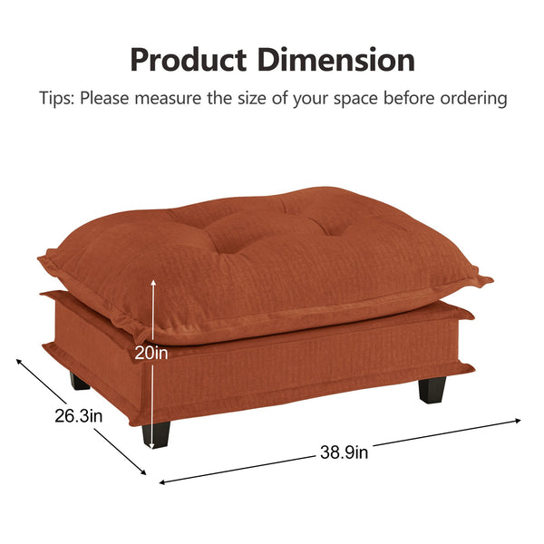English Elm 73 Chenille Modular Sectional Sofa Deep Seat Cushions Casual Luxe Living Room Orange W714P448405