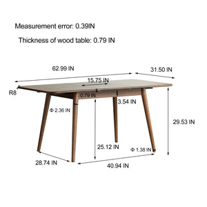 English Elm Walnut Solid Oak Extension Dining Table Seats Eight with Diagonal Legs Farmhouse Style W1283139300