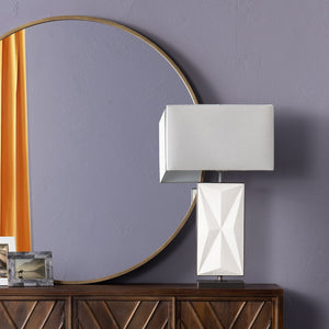 Crestview Collection 31.5"H Rylan Contemporary Table Lamp - Elegant Rectangular Design With 3-way Socket & Grey Shade   Cvazvp091