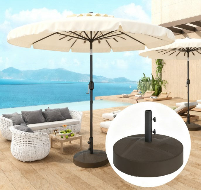English Elm Holder Hdpe Fillable Patio Umbrella Base with Dual Knobs for Secure Outdoor Anchoring T3971P425830