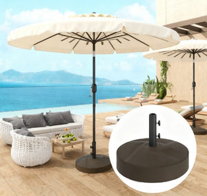 English Elm Holder Hdpe Fillable Patio Umbrella Base with Dual Knobs for Secure Outdoor Anchoring T3971P425830