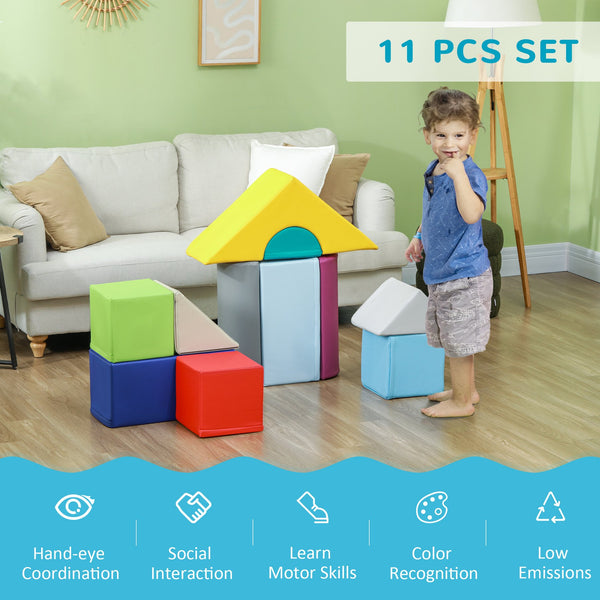 English Elm Soozier 11 Piece Soft Foam Toddler Climbing Play Set with Geometric Blocks Ages 1 to 3 W2225P229406