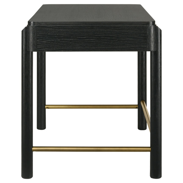 English Elm Anser Modern Coastal 2-Drawer Vanity Desk in Black with Aged Brass Hardware and Rounded Legs — Stylish Console Storage B062P299883