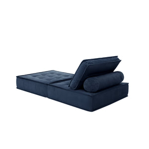 English Elm 33.4 Inch Modular Corduroy Lounge Chair with Spring Cushions for Compact Living Spaces Blue W3975P455222