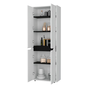 English Elm FM Keyser Multistorage Kitchen Pantry Cabinet with 5 Shelves & 4 Doors, Space-Saving Durable Design B128P321071