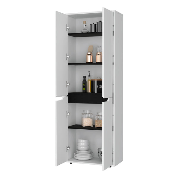 English Elm FM Keyser Multistorage Kitchen Pantry Cabinet with 5 Shelves & 4 Doors, Space-Saving Durable Design B128P321071