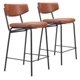 Charon Counter Stool - Set of 2 Vintage Brown 110262 Zuo Modern