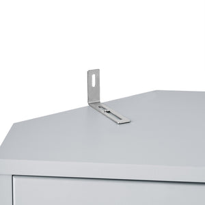 English Elm Multi-Functional Corner Cabinet Tall Trapezoid Bathroom Storage with Adjustable Shelves, Doors, Anti-Dump Device Grey WF530911AAE