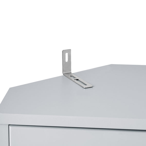 English Elm Multi-Functional Corner Cabinet Tall Trapezoid Bathroom Storage with Adjustable Shelves, Doors, Anti-Dump Device Grey WF530911AAE