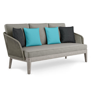 English Elm Carmel Outdoor Sofa Sand Drift - Handcrafted Acacia & Powder-Coated Aluminum, Rope Weave, Water-Resistant Cushions B136P159392