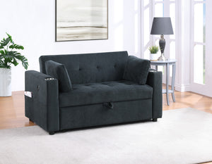 English Elm Laurelle Tufted Corduroy Sleeper Loveseat with Usb Charging and Storage Arms B2749P413230