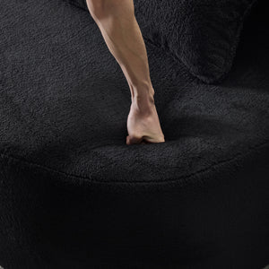 English Elm Queen Foldable Sofa Bed Plush Chenille Futon with High-Density Foam Convertible Sleeper Mattress Comfort Black W1829P280218