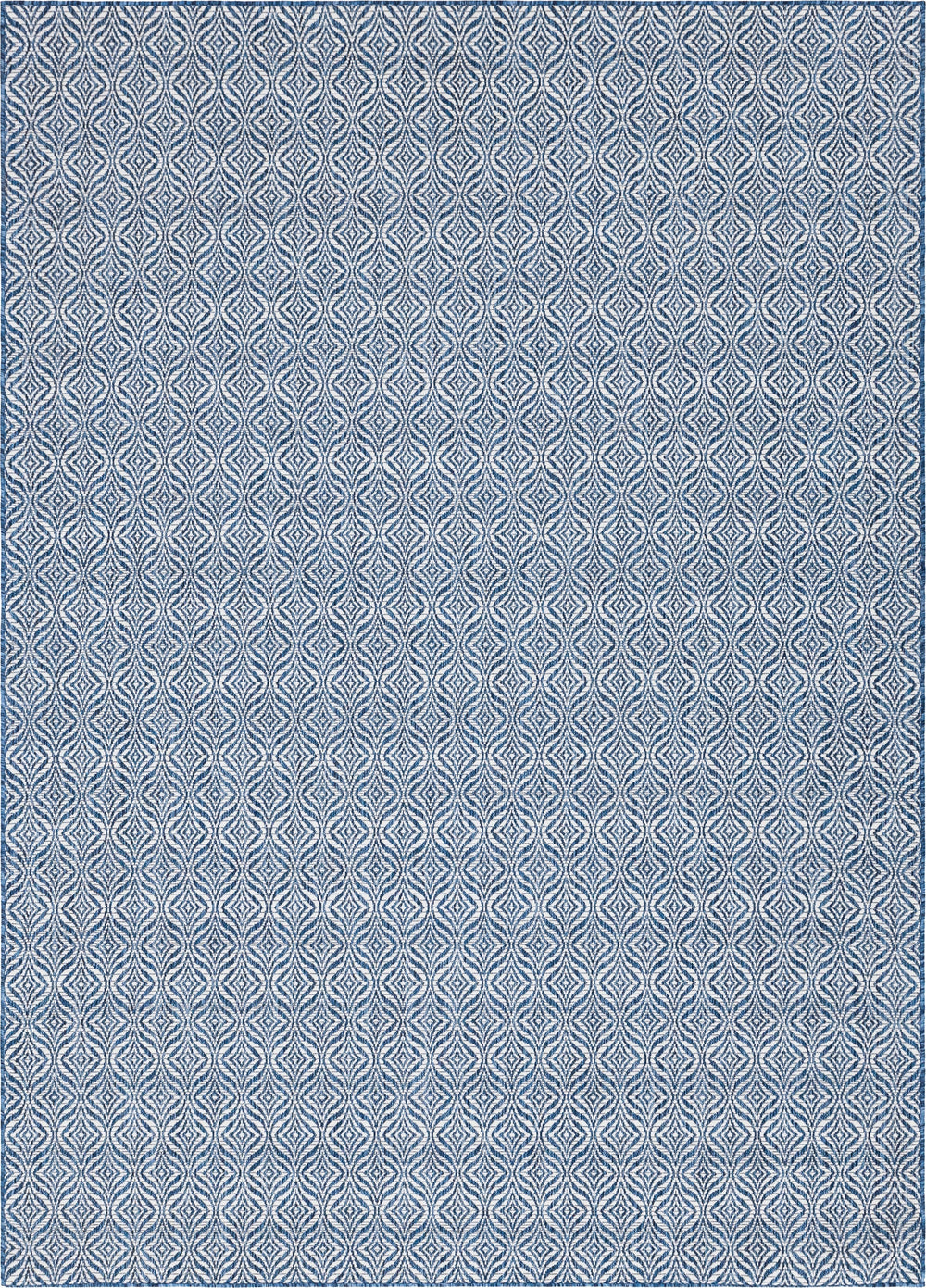 Unique Loom Outdoor Trellis Deco Trellis Machine Made Trellis Rug Blue, Ivory/Navy Blue 8' 0" x 11' 4"