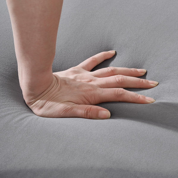 English Elm 87"Chesterfield Velvet Upholstery Sofa with Roll Armrests & Nailhead Trim, 3-Seater Luxurious Midcentury Design Grey W3373S00010