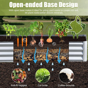 English Elm 6x3x1ft Galvanized Raised Garden Bed — Heavy-Duty Rust-Resistant Steel Planter with Open Base, Safe Edges and Support Rods for Effortless Vegetable, Flower & Herb Gardening Silver W1859P197882