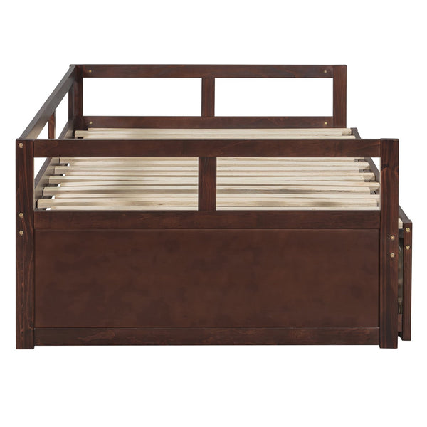 English Elm Extending Twin Daybed with Pull Out Trundle Solid Pine Wood Frame Guest Room N708P336535P
