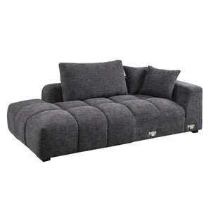 English Elm Chosen Chenille Sectional Sofa with Toss Pillows and Dual Chaises, Pocket Coil Seats, Durable Frame Gray 42.5 L x 83 W x 16.5 H B2726S00037