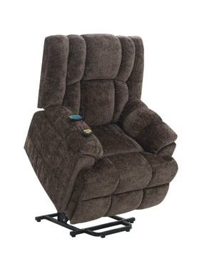 English Elm Brown Power Lift Recliner With Soothing Heat, Massage & Easy Mobility - Ultimate Comfort Solution! B062P215449