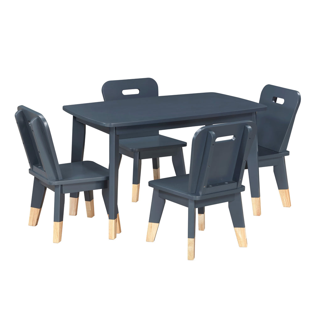 English Elm Navy Wood Frame Kids Activity Table Set Seats Four for Playroom or Homework Space B011P462894