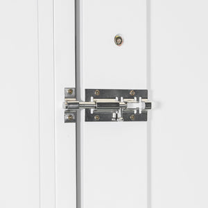 English Elm Queen Murphy Platform Bed with Foldaway Cabinet, Built-In LED, Side Cabinets & Drawers for Small Spaces White N7090002226K