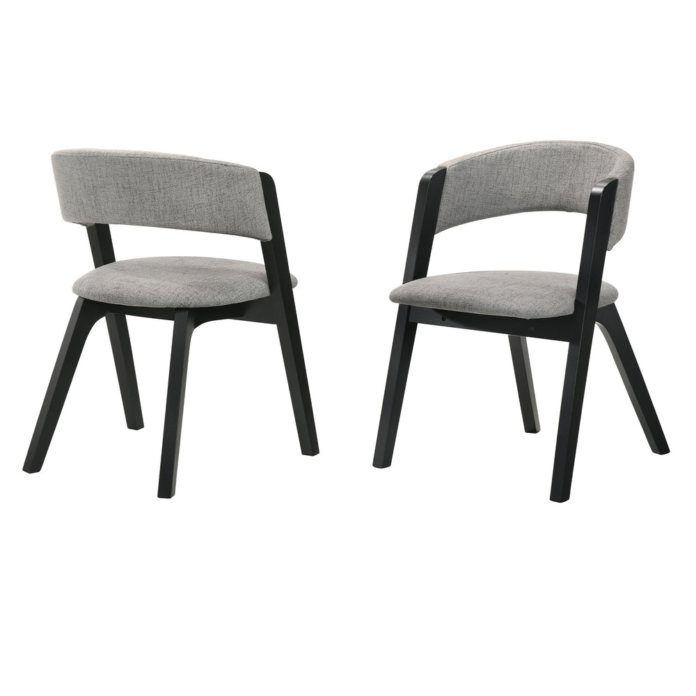 English Elm Rowan Gray Polyester Upholstered Dining Chair Set with Sleek Black Frame B2736P464867