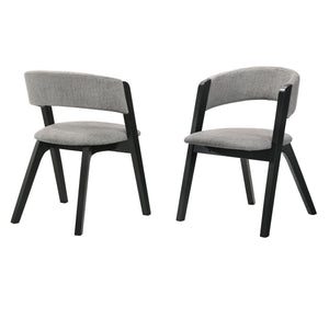 English Elm Rowan Gray Polyester Upholstered Dining Chair Set with Sleek Black Frame B2736P464867