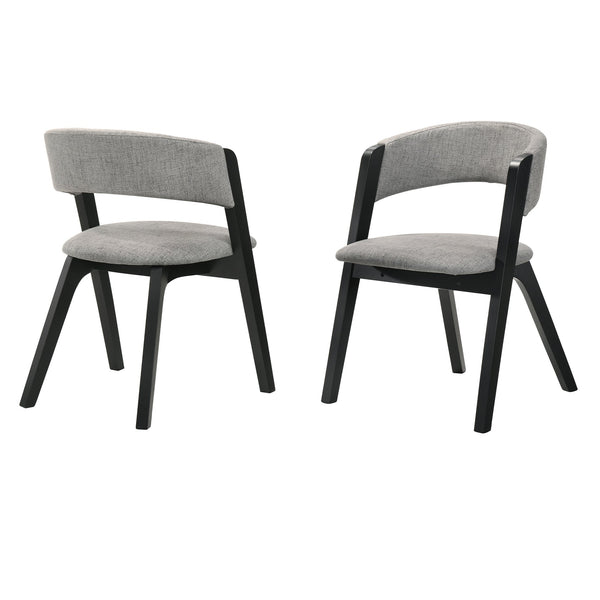 English Elm Rowan Gray Polyester Upholstered Dining Chair Set with Sleek Black Frame B2736P464867