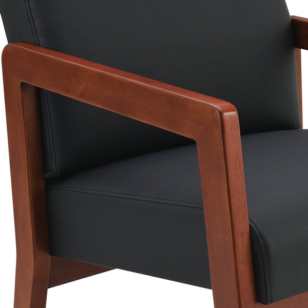 OSP Home Furnishings Wood Guest Chair with Cherry Finish Frame and Memory Foam Seat for Executive Offices Cherry WD587-U6