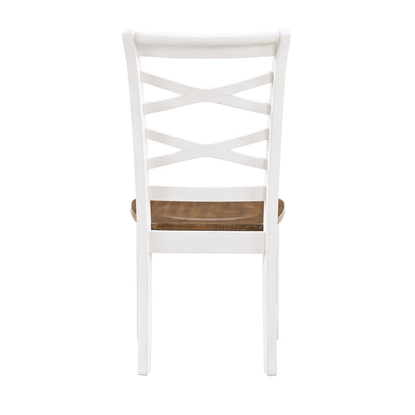 English Elm Cherry Dobson 7pc Dining Set - Cherry & White Two-Tone Acacia Wood Table with 6 Double X-Back Chairs купить B011P188434