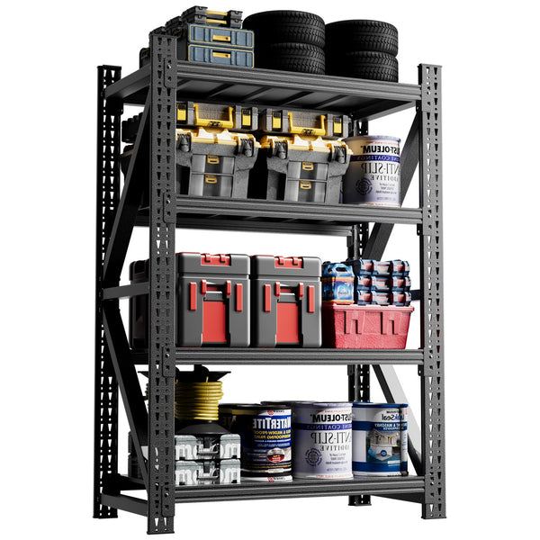 English Elm Heavy Steel Garage Shelving Unit Industrial Storage Rack 4000 Lb Welded Frame T2398P480396