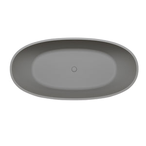 English Elm 70.6'' Freestanding Resin Stone Soaking Tub Polished Spa Bath with Drain Overflow W2753P477965