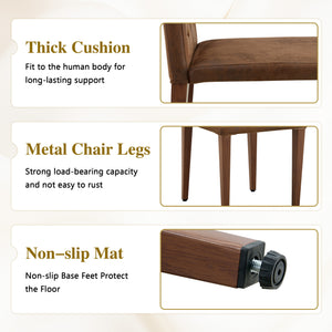 English Elm Table and Chair Set Walnut Round Dining for Four with Tufted Suede Seats W1151S04853