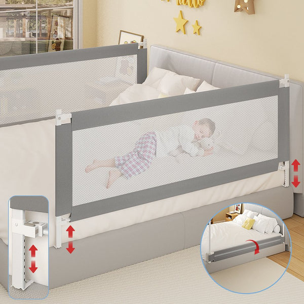 English Elm Bed Rail For Toddlers - Safe, Detachable Guard For Queen & Full Beds - Breathable Mesh & Durable Design T3210P305486