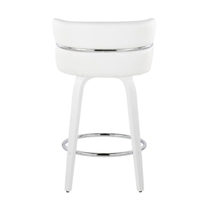 English Elm Fixed-height Swivel Counterstools Faux Leather Seat Chrome Footrest Kitchen Island Set B202S01801