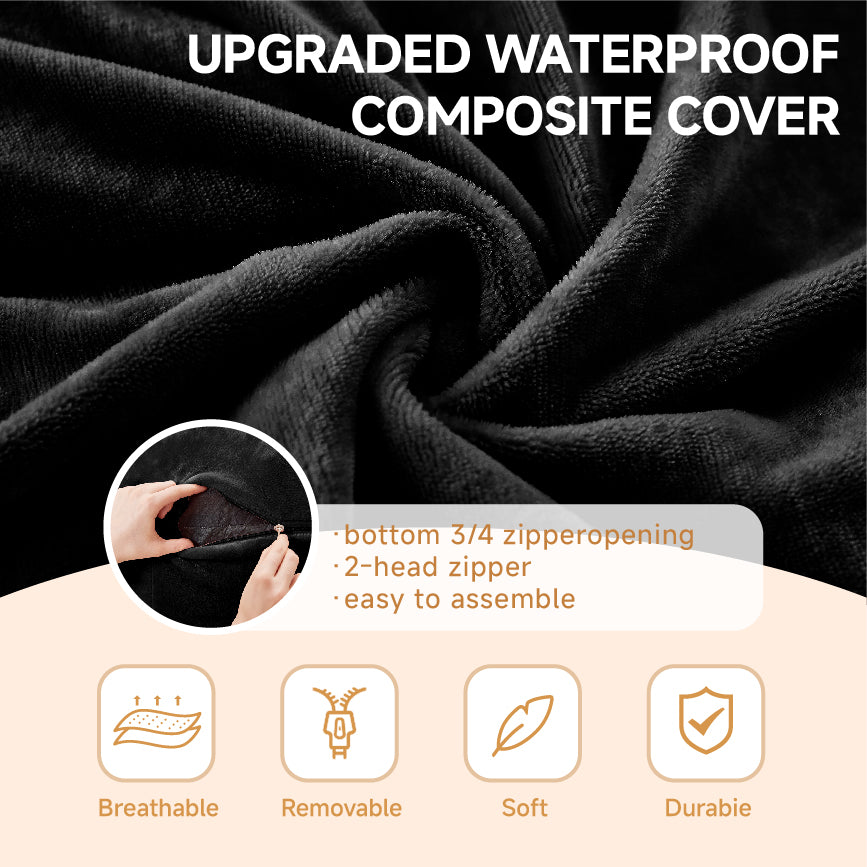 English Elm 5FT Memory Foam Bean Bag Chair with Removable Flannel Cover, Plush Round Sofa for Living Room Upholstery W3737P373846