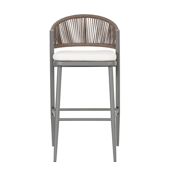 English Elm Christopher Knight Home® - Outdoor 30.25" Height Barstools Set Of 2 - Stylish Metal Frame With Scallop Backrest & Cushions N772P245120G
