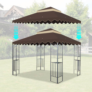 English Elm 10X10 Ft Outdoor Patio Gazebo Replacement Canopy - Durable Double-Tiered Cover For Year-Round Use W419P198353