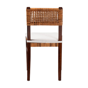 English Elm Modern Seagrass Woven Acacia Wood Dining Chair Set Bohemian Organic Style B2750P467791