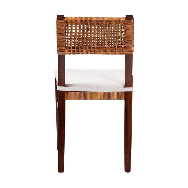 English Elm Modern Seagrass Woven Acacia Wood Dining Chair Set Bohemian Organic Style B2750P467791