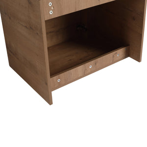 English Elm 36'' 36" Wall-Mounted Vanity with White Ceramic Sink, Plywood Shelves, Soft-Close Door & Rounded Edges W999S00379