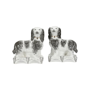 Staffordshire Spaniel - Pair Black, White/Cream 385833 Chelsea House