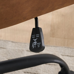 English Elm Artificial ergonomic PU leather office chair with high-density foam, stain-resistant, adjustable height support and modern minimalist design for home and workspace comfort Brown W2311P282361