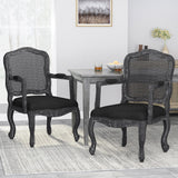 Christopher Knight Home® - Noble House - Andrea French Country Wood And Cane Upholstered Dining Armchair - Set Of 2