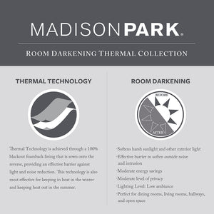 JLA Home Madison Park - Basketweave Room-Darkening Curtain Panel Pair with Thermal Foam Backing, Grommets, OEKO-TEX Safe White MP40-7924