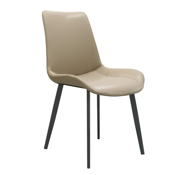 English Elm Tan Pu Leather Dining Chairs Set Of 4 - Modern Ergonomic Design, Durable Metal Legs For Versatile Use T3967P389577-GIGA