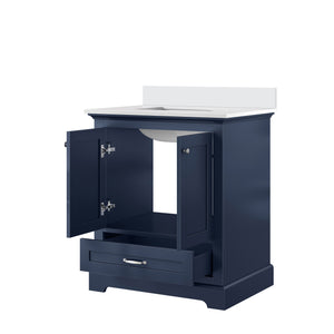 English Elm Navy Single Bath Vanity 30" W x 22" D with Cultured Marble Top, Soft-Close Drawer, Scratch-Resist B2731P258322
