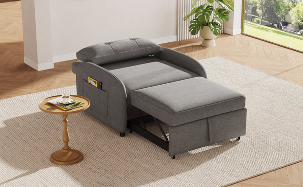 English Elm Christopher Knight Home® - (Old 3-in-1 Convertible Sleeper Sofa Bed with Pillow & Pocket, Compact Loveseat with Pull-Out Bed and Wheels Grey N765P34284849G