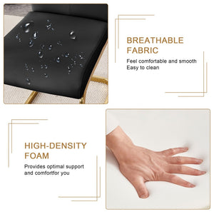 English Elm Table Set - Luxurious Pandora Patterned Dining Table With 8 Black Pu Chairs & Golden C-Shaped Legs W1151S03234-GIGA