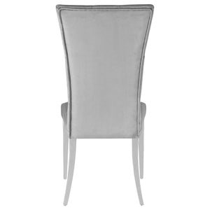English Elm Allessandra Tufted Back Armless Dining Chair with Polished Chrome Legs — Modern Elegant Comfort, Durable Support Grey B062P333479