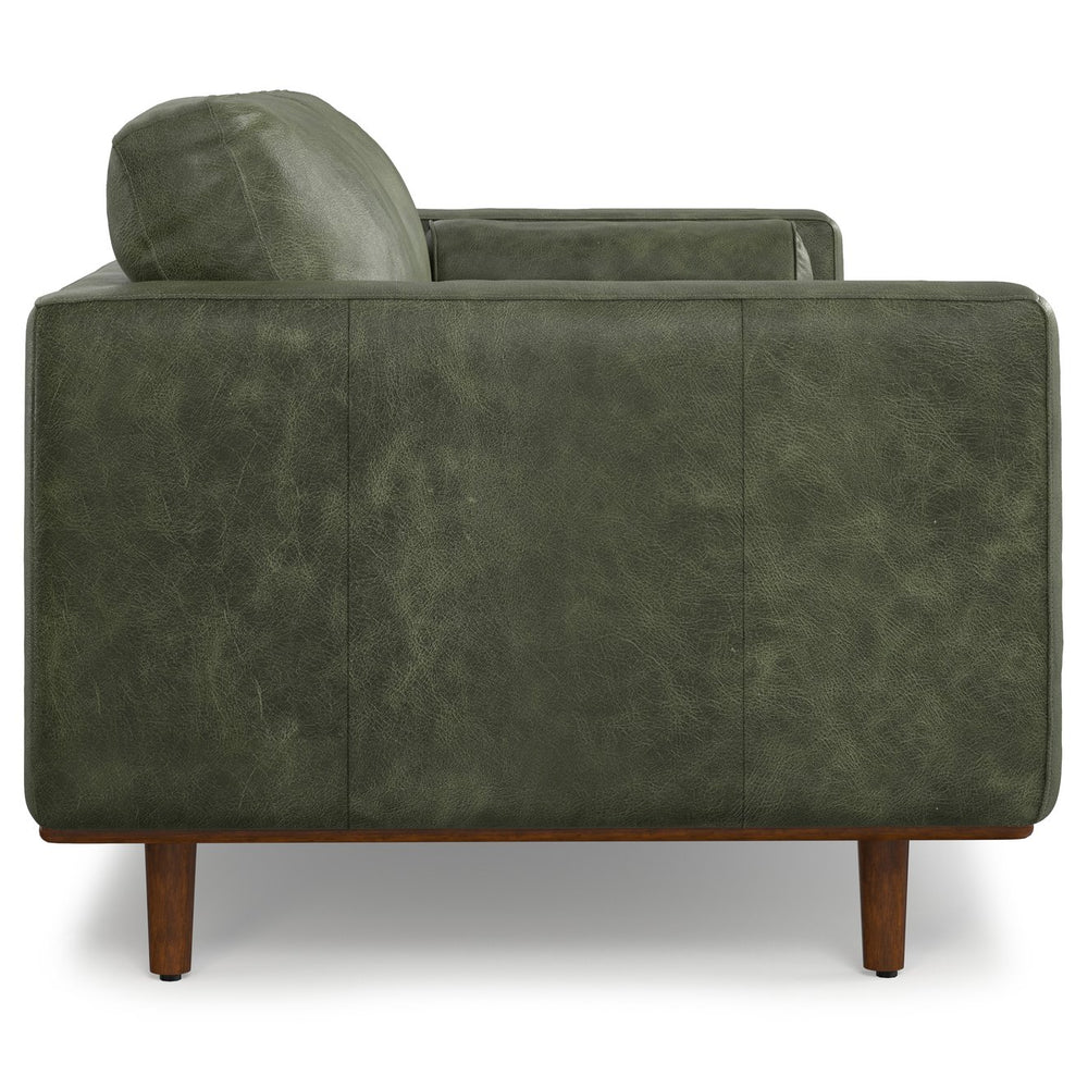 English Elm Morrison 89-Inch Mid-Century Modern Sofa In Moss Green Leather - Comfortable, Durable, Eco-Friendly Design B136P364290